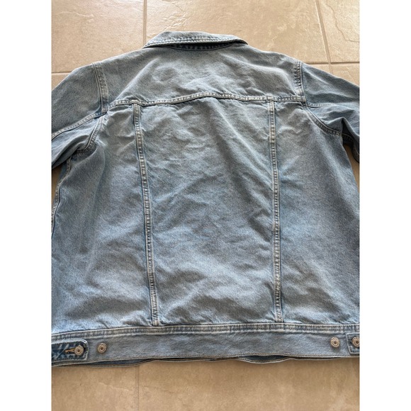 Old Navy Jean Jacket Womens Plus 1X Denim Button Distressed Classic Outdoor Boho - Picture 4 of 9